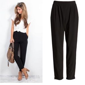 Leith Black Elastic Waist Trouser Medium M